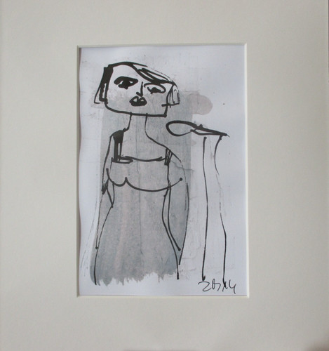 Women singer orig drawing - singer,