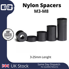 Black nylon standoff plastic - black,