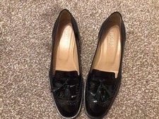 Black Patent Leather Slip-On Shoe S37= UK 4 HOBBS.