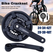 Shimano MTB Crankset FC-TY301 Tourney 6/7/8 Speed 170mm 24-34-42T 48-38-28T