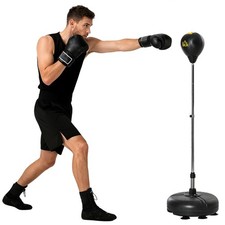 HOMCOM Punching Bag with Stand, Boxing Bag Set, Gold Tone