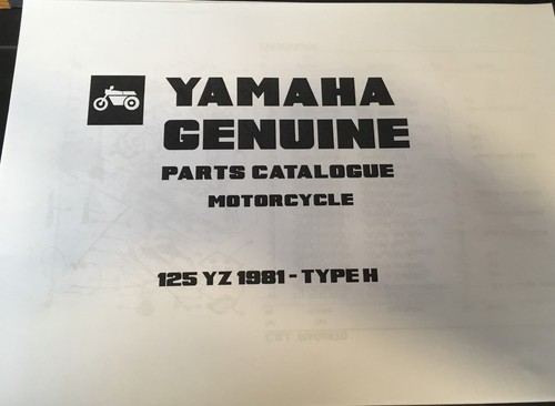 Yamaha 125 parts list - yz,
