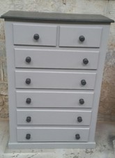 HANDMADE AYLESBURY NEXT (GREY&DARK GREY) CHEST OF 5+2 SOLID FURNITURE ASSEMBLED!