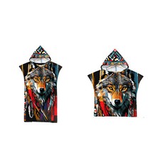 Cool Tribal Chief Wolf Hooded