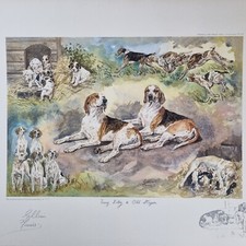 Gillian Harris Signed Ltd Edition Dog Print "Young Entry & Old Stagers" 54/850