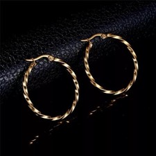 9CT GOLD FILLED TWISTED HOOP