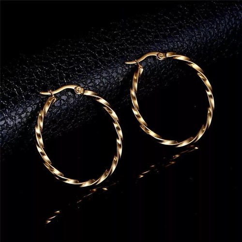 9ct gold filled twisted hoop - 9ct,