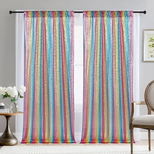 Pcs 28ft rainbow sequin - 2,
