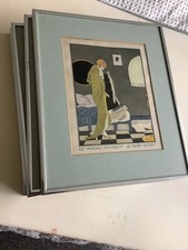 SET OF 4 ART DECO POCHOIR PRINTS “PROVERBS” by E.TITO