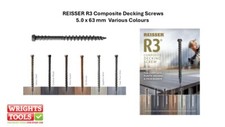 REISSER R3 Composite Decking Screws -  5.0 x 63mm - Various Colours  Pack of 200