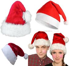 Adult Santa Deluxe Luxury Christmas Party Hat Xmas Velvet Fur Felt Party Hats