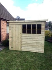 10x6 GARDEN SHED TANALISED T&G WOODEN STORE PENT GEORGIAN STYLE HUT   