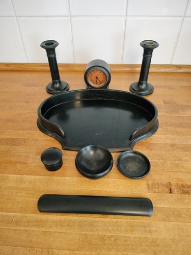 Vintage black ebony - black, wood