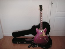 Harley Benton HB-35Plus Metallic Plum with New Gewa Hardcase & New Guitar Strap