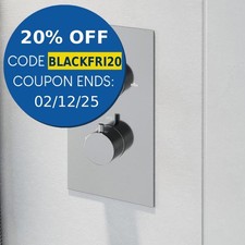 Modern Concealed Shower Valve Thermostatic Twin Outlet Chrome Dual Control