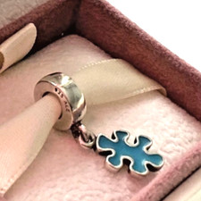 Genuine PANDORA Silver Blue Jigsaw Puzzle Piece - 790486EN01  BOXED