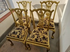 Vintage Gold Dining Chairs - 4