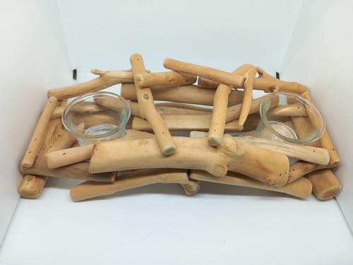 Hand made drift wood - wood, candle