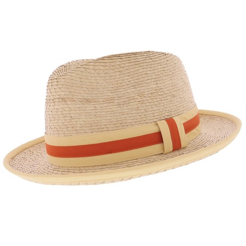 Summer buri straw trilby hat - buri,