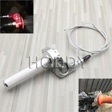 Silver CNC Pit Dirt Bike 1/4Turn Twist Throttle Housing Grip Red 50cc 125cc140cc