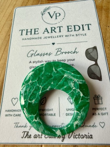 Handmade emerald green resin - green, &