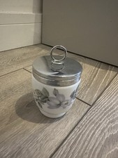 Royal Worcester Woodland Flowers Porcelain Egg Coddler 4 King Size Metal Lid