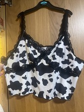 Shein Cow Print Lace Detail