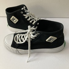 PF Flyers High Top Sneakers Unisex W6.5/M5. Black With Square Logo