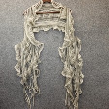 Knitted Ruffled Shawl Womens