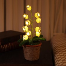 CharySim Lily of The Valley Lamp 10Pcs Crochet Artificial Flowers with Lights...