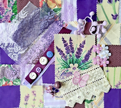 Lavender and lilac fabric - and,