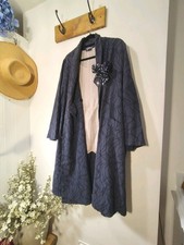 Sahara Blue Textured Coat Dress With Kimono Sleeve Size L 54" Ch