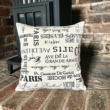 23. Handmade Shabby Chic Paris Natural LINEN Cotton Cushion Cover.Various sizes