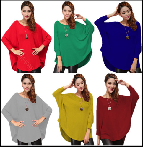 Stylish womens loose batwing - loose,