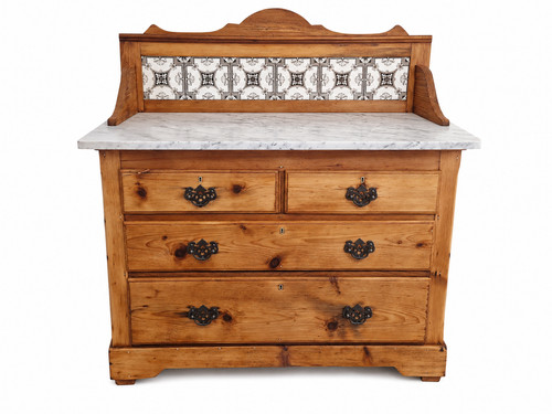 Antique victorian pine - pine, marble