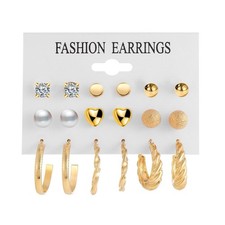 Vintage Style Gold Stud & Hoop