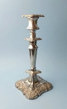 Antique Silver Plated Candle Holder Stick Grape Motif 10in