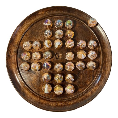 30cm diameter wooden solitaire - wooden,