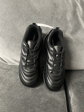 Next Boys Black Leather Astro Turf School Trainers Shoes UK Size 3 EUR 35.5 BNWT