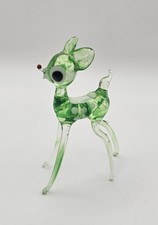 Vintage Green Glass Blown Deer