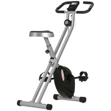 SPORTNOW Folding Exercise Bike with Heart-Rate Sensor for Home Use, Black/Grey