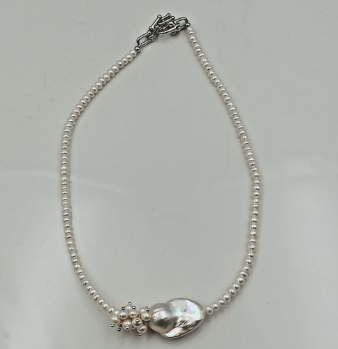 Baroque pearl necklace - baroque, seed