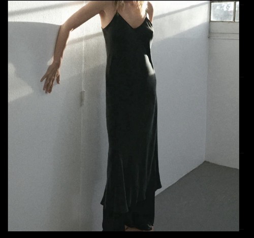 Silk laundry black midi - midi, slip