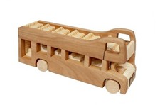 Wooden London Bus toy for moveable wheels very strong wood handmade