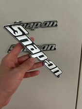 SNAP-ON TOOL BOX LOGO EMBLEM Chrome Silver Badge Decal 8" INCH LONG - NEW