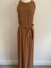 I Wear Undress Lithuanian Designer Dress Rust Brown Snakeskin Cross Over Size S