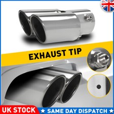 Sport Dual Twin Exhaust Pipes Muffler Trim Pipe Tail Tip Chrome Universal 2.5"