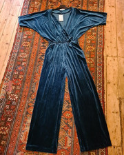 MANGO women's teal blue velour