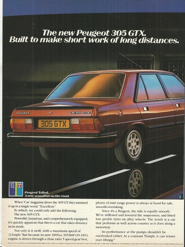 Peugeot 305 gtx - gtx, 1985