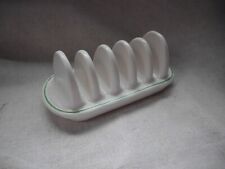 KLEEN KITCHEN WARE VINTAGE CERAMIC TOAST RACK with GREEN LINE DETAIL